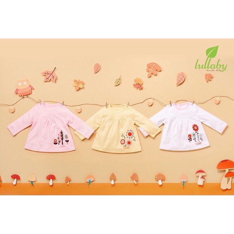 [CHÍNH HÃNG] Áo dài tay chữ A cài vai, quần bo ống cotton trẻ em Lullaby