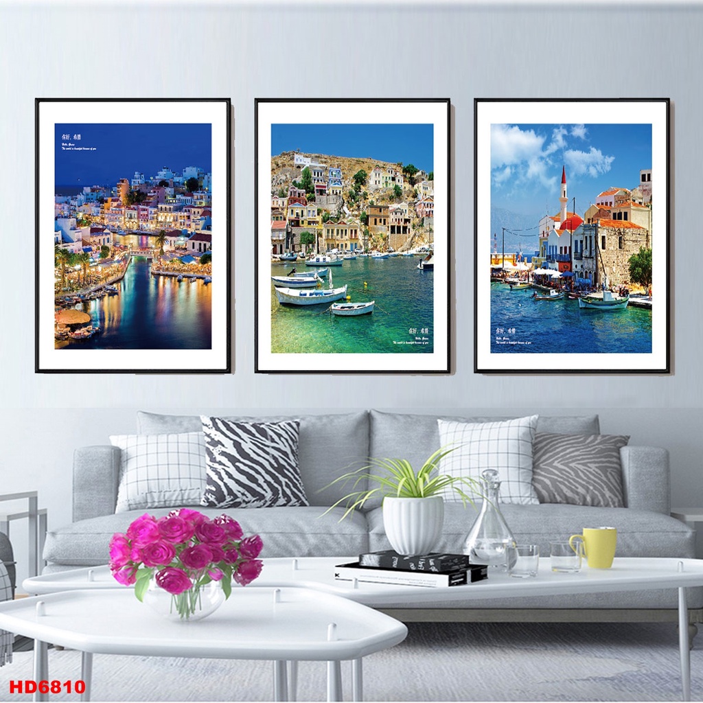 Tranh treo tường cảnh biển , chất vải Canvas cao cấp  nhập khẩu có khung nổi