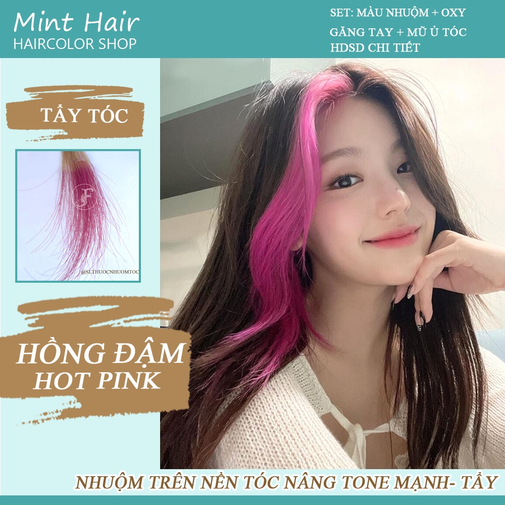 Kem Nhuộm Tóc Thảo Dược Hồng Đậm Hot Pink - Nhuộm trên nền tóc tẩy level 8-9-10 - Tặng oxy