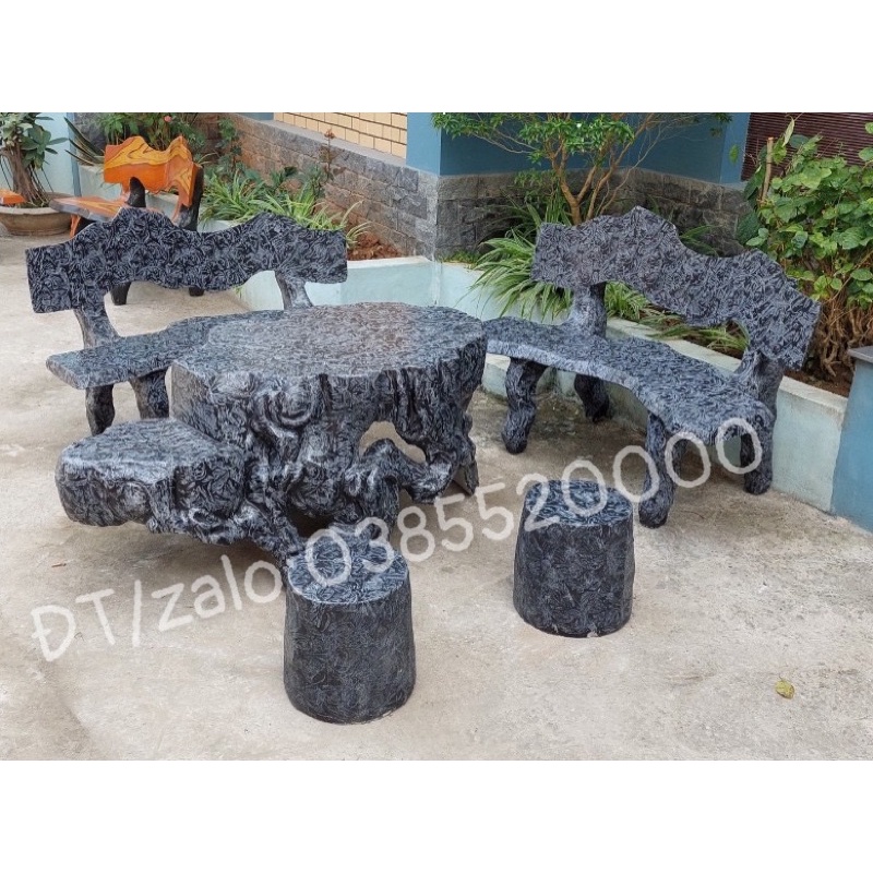 Bàn ghế xi măng cốt sắt thép giả đá mẫu hot nhất 2022