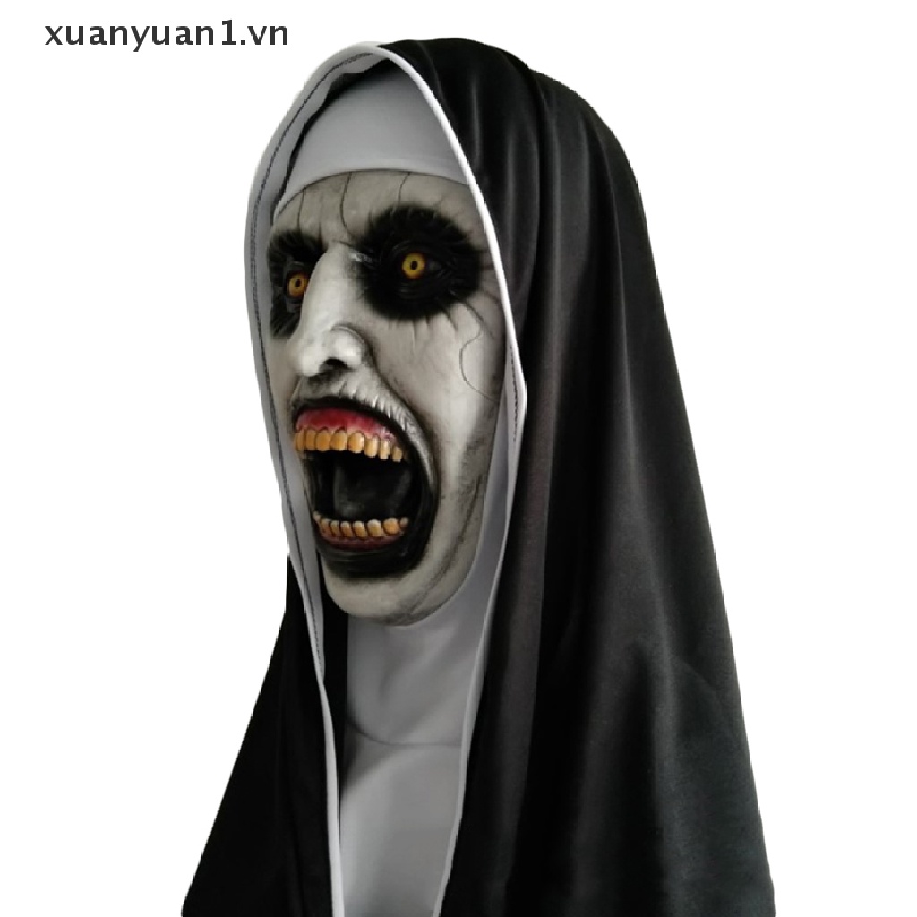 Xuan the horror nun Trang Phục Hóa Trang halloween Kinh Dị Bằng latex w / Headscarfvalak