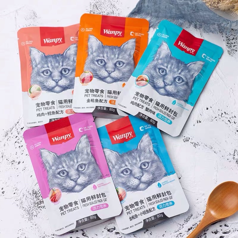[RẺ VÔ ĐỊCH] Pate Wanpy cho mèo biếng ăn 7 mùi vị 80G -Thức ăn dinh dưỡng Nutrion thú cưng Gogi MEOW MART
