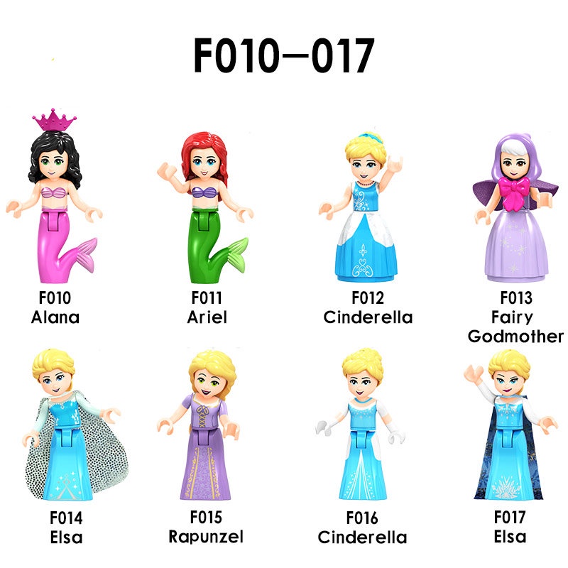Đồ chơi lắp ráp play hình công chúa Elsa Anna Cinderella dễ thương dành cho bé gái