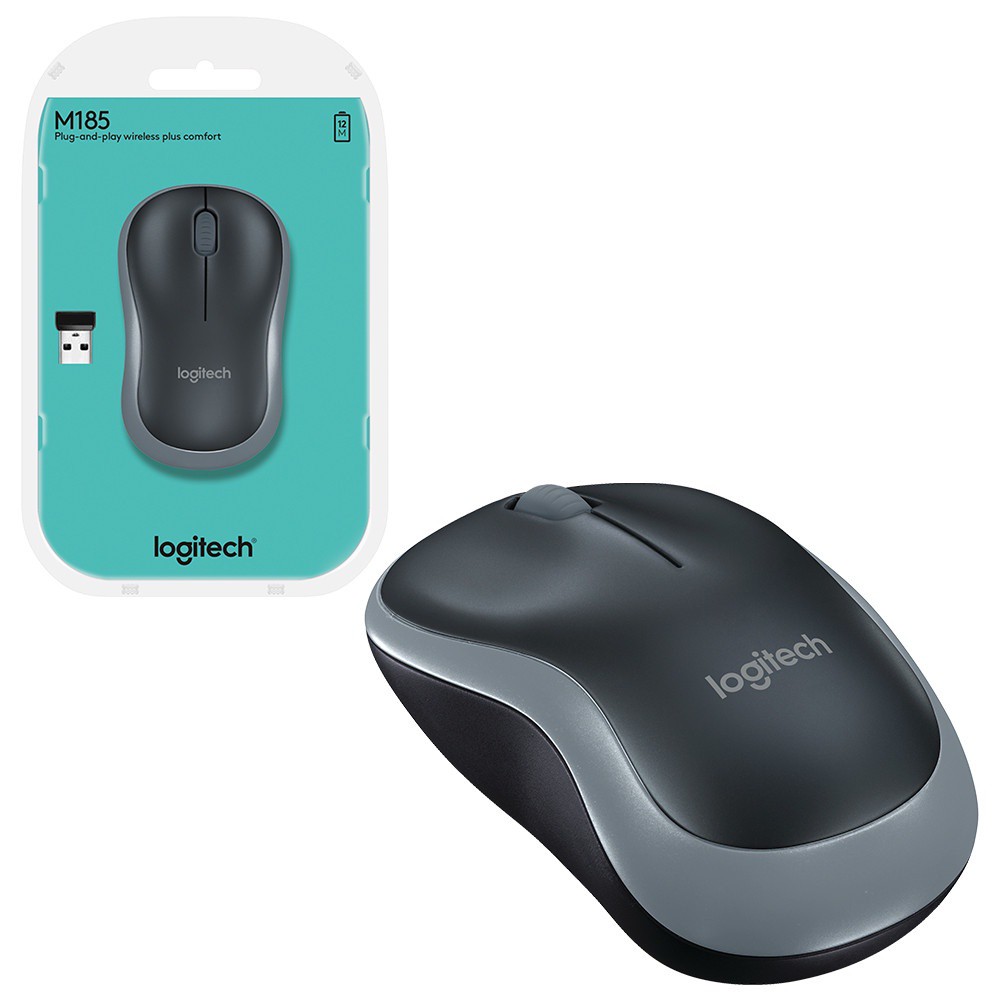 Chuột Không Dây Logitech M185 Chính Hãng - Có Công Tắc On/Off - Tặng Kèm Pin - Bảo hành 12 tháng