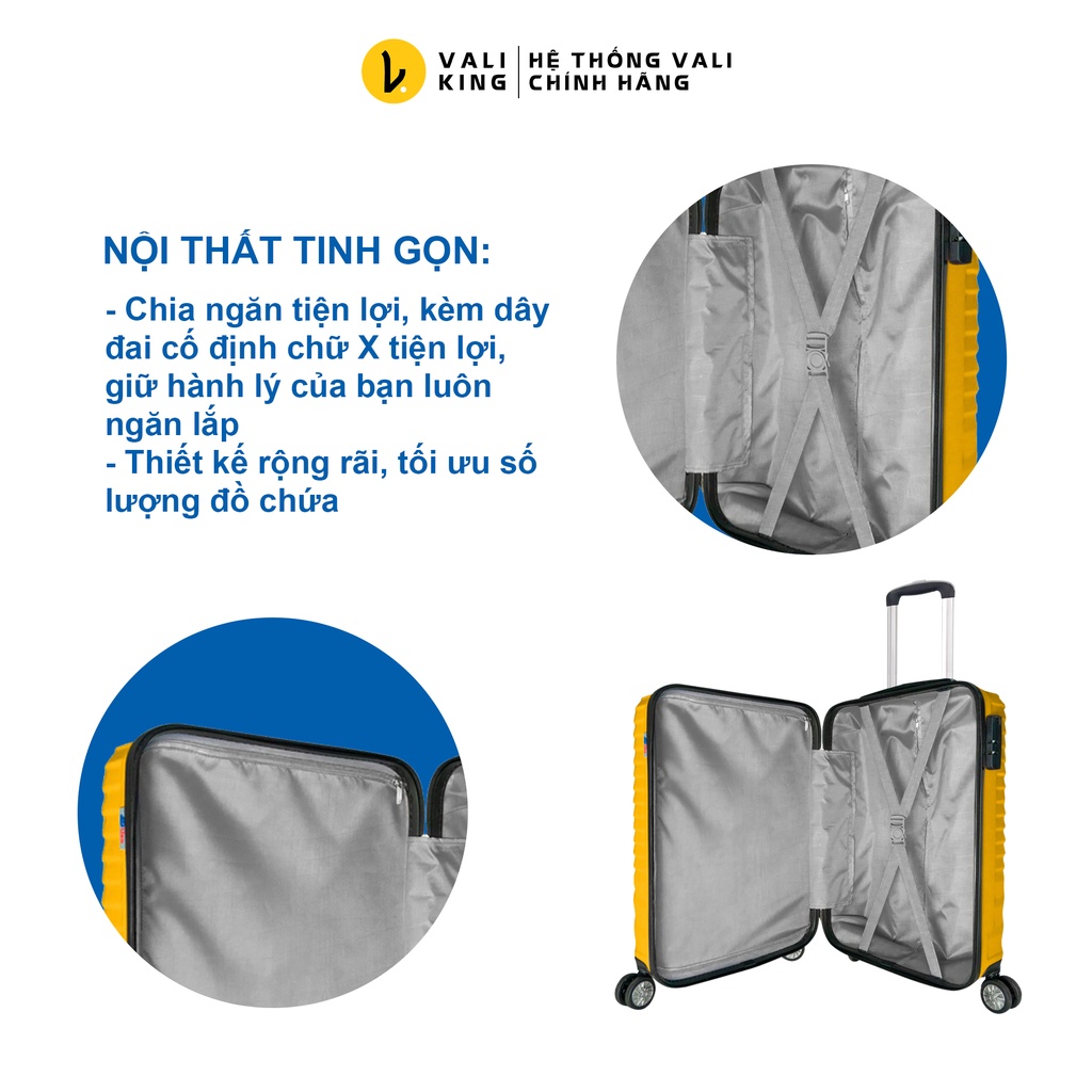 Vali kéo du lịch cao cấp UZO-203 kích thước 20, 24 inch chính hãng Hùng Phát - Bảo hành 5 năm  - Valiking