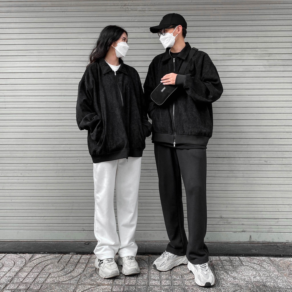 Áo khoác oversize Coduroy Coach Jacket nam nữ unisex FRIENDS FOREVER - Chất vải nhung sợi lót dù cao cấp