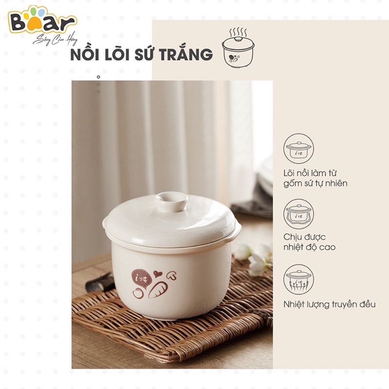 Phụ kiện nồi nấu cháo chậm Bear 0,8L cho bé ăn dặm