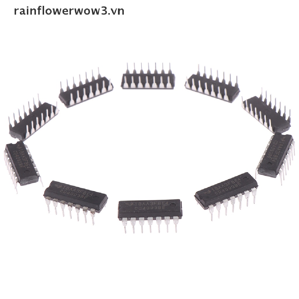 Bộ 10 Linh Kiện Điện Tử CD4093BE CD4093 4093 DIP-14 Chất Lượng Cao