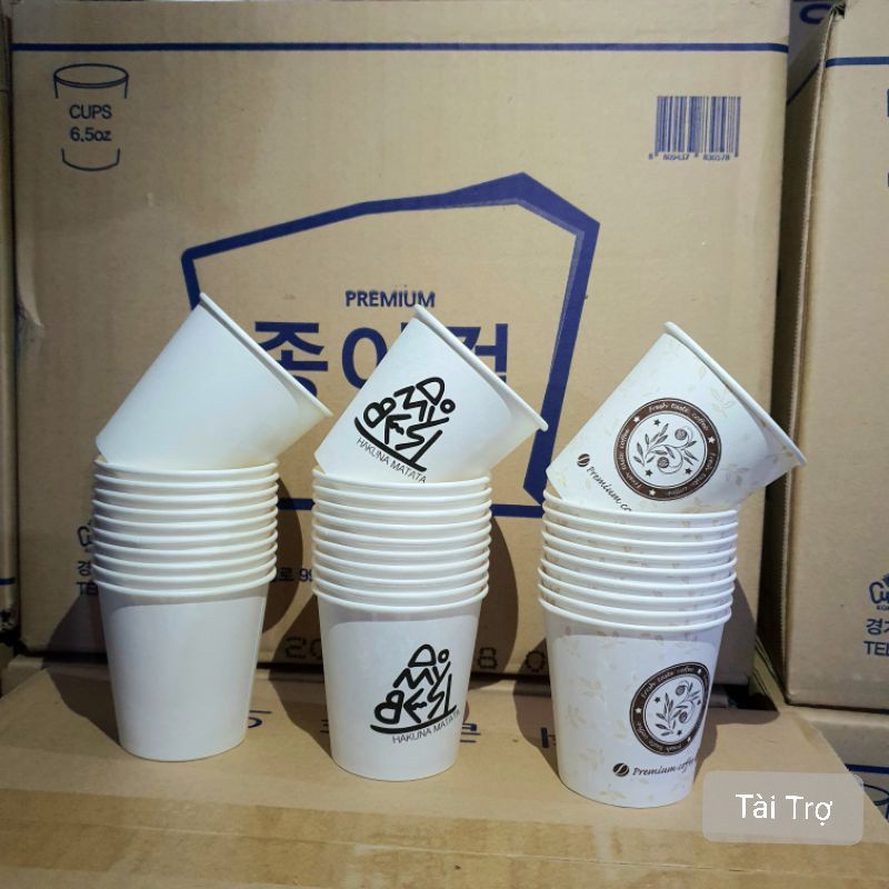 1000 Cốc giấy uống nước dùng 1 lần_ 6.5oz_