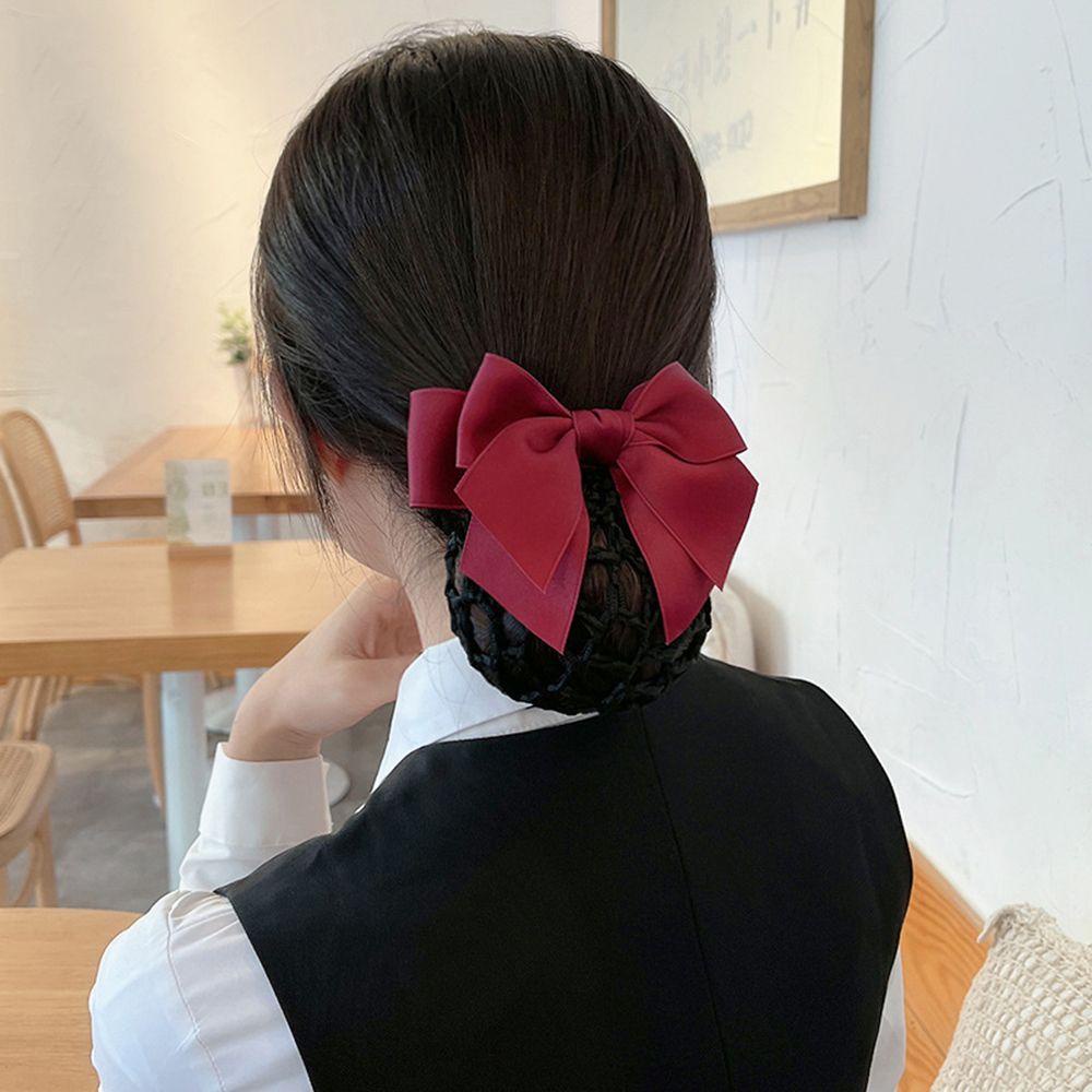 LILYES Kẹp Tóc Trang Trí Nơ Lưới Thời Trang Mùa Xuân Cho Nữ