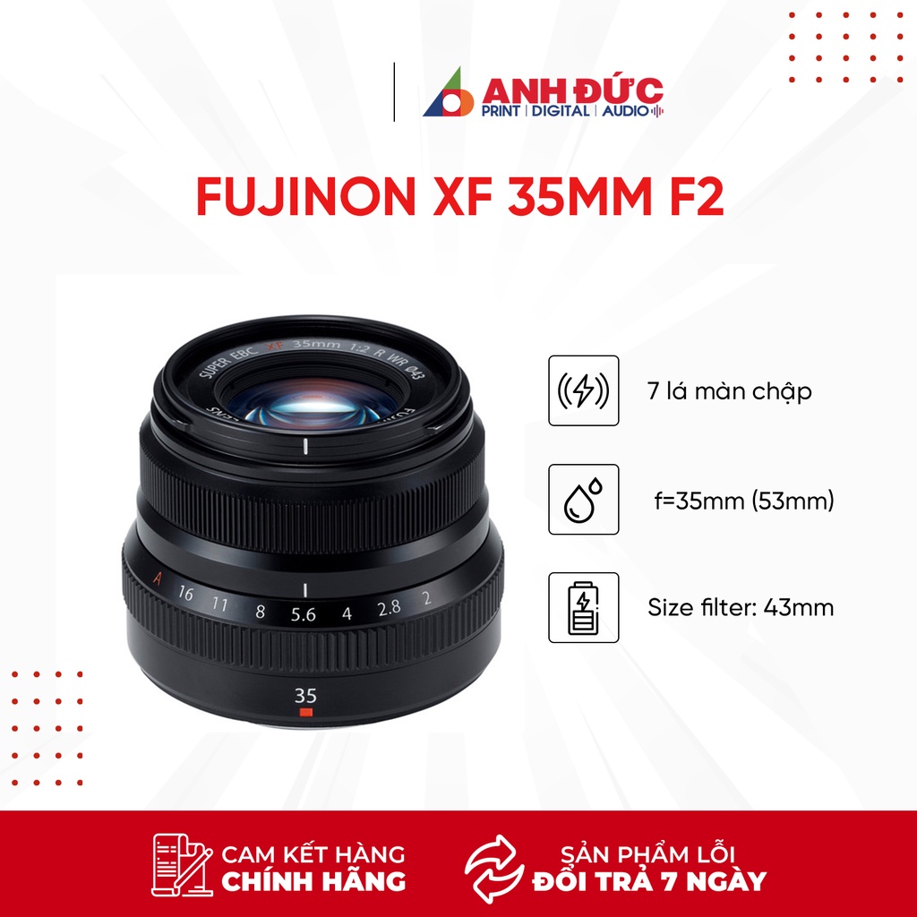 Ống kính Fujinon XF 35mm F2 - Bảo Hành 18 tháng Chính hãng