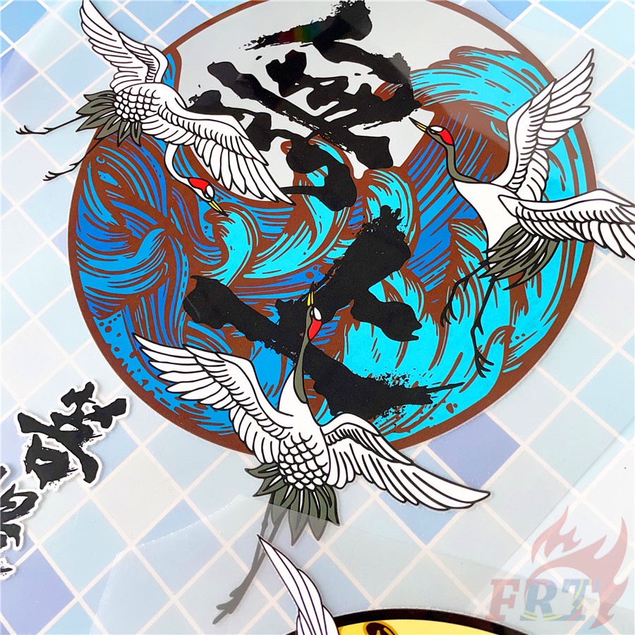 ✪ Sticker Dán Tường Hình Chim Hạc Phong Cách Trung Hoa Độc Đáo ✪ 1 Miếng Dán Trang Trí Bằng Nhựa Vinyl