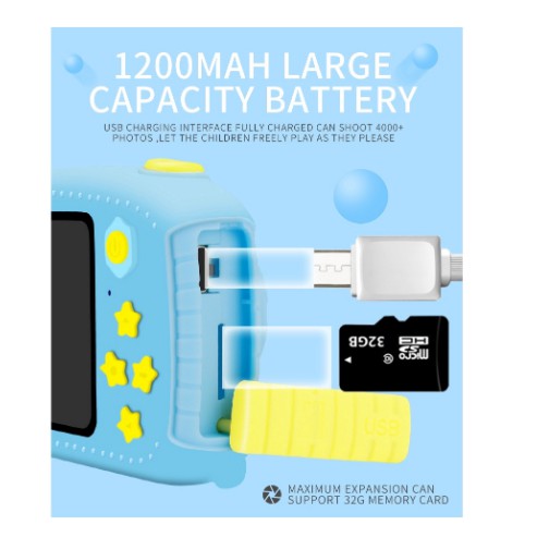 Máy ảnh kỹ thuật số mini X9 tặng kèm đồ chơi thiết kế dễ thương, phụ kiện đi kèm thích hợp cho trẻ em