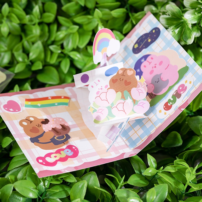 Ông Giấy có giới hạn thời gian mua 1 cái phim hoạt hình dễ thương PET không thấm nước dán tài khoản ngẫu nhiên cắt dán tài khoản sáng tạo DIY trang trí nhãn dán