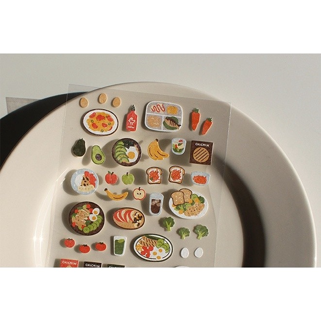 Peach 1Pcs Korean Suatelier stickers 1133 Fruit and vegetable salad Journal Scrapbook Decor Sticker