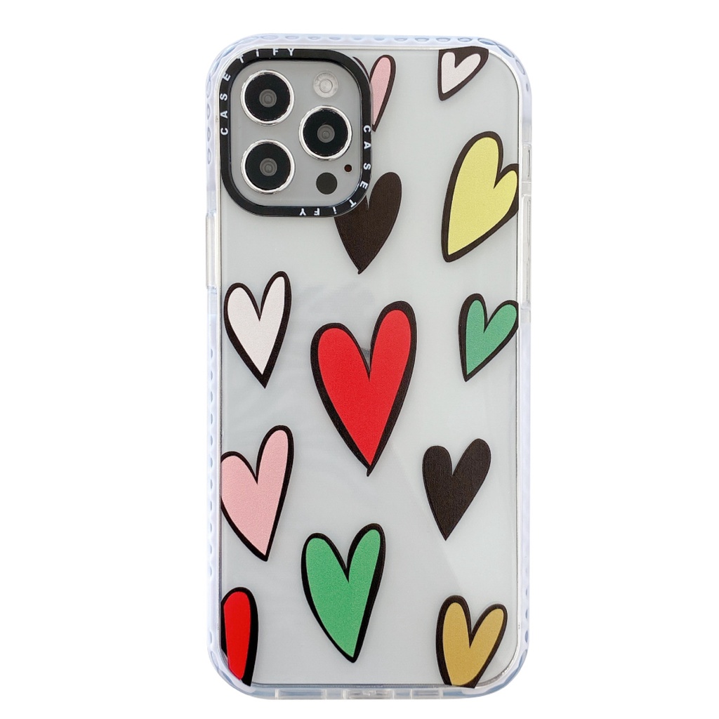 Ốp Điện Thoại Tpu Mềm Hình Bong Bóng Và Trái Tim Nhiều Màu Sắc Cho Iphone 12 Pro Max 11 Pro Max Se X Xr Xs Max 7 8 Plus