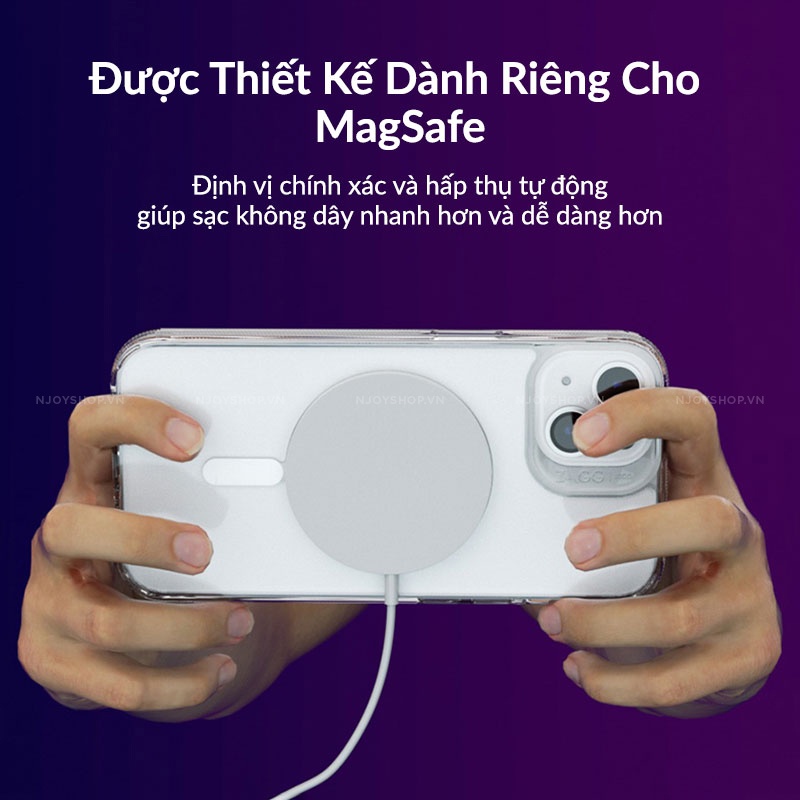 Ốp Lưng Hỗ Trợ Sạc Không Dây Zagg Trong Suốt Chống Sốc Cho Điện Thoại 13 Pro Max 12 Pro Max Njoyshop