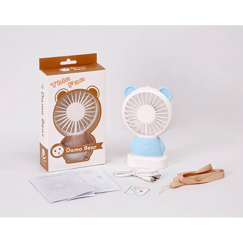 Quạt Sạc Mini Dame Bear nhỏ gọn siêu Cute