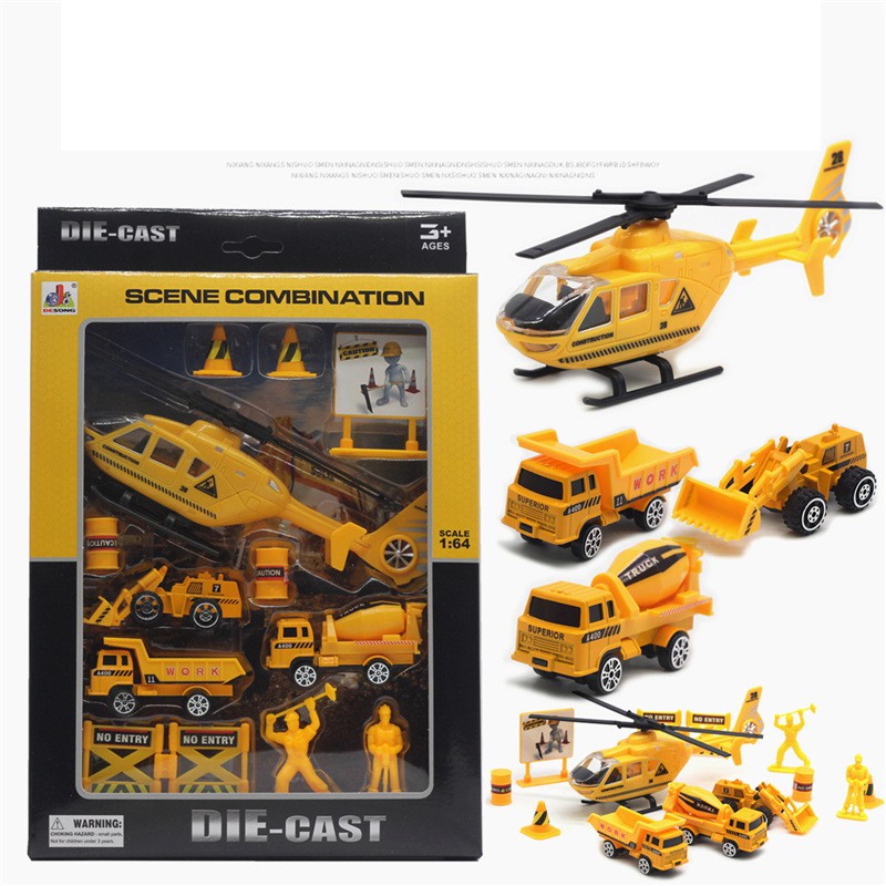 Sét đồ chơi công trình, kích thước lớn 21x5x31cm, sét 14 chi tiết, cấu tạo kim loại và nhựa abs