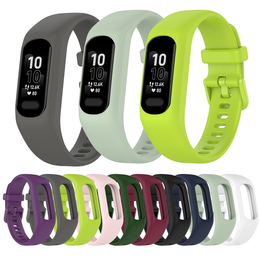 Dây Đeo Thay Thế Chất Liệu Silicon Màu Trơn Cho Garmin Vivosmart 5