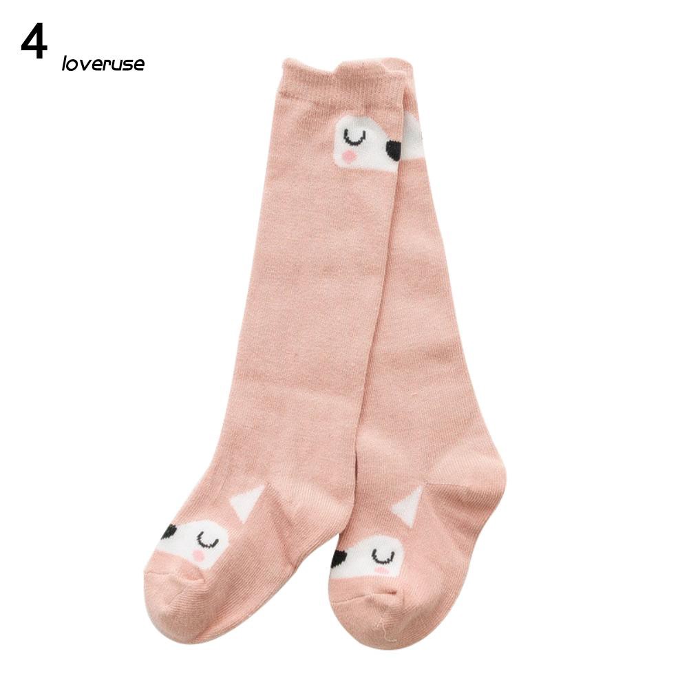 Đôi vớ cotton cao cổ in họa tiết hoạt hình ngộ nghĩnh dành cho các bé