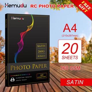 RC Satin photo paper A4 size 260gsm 20sheets Inkjet Photo Paper GIẤY IN ẢNH