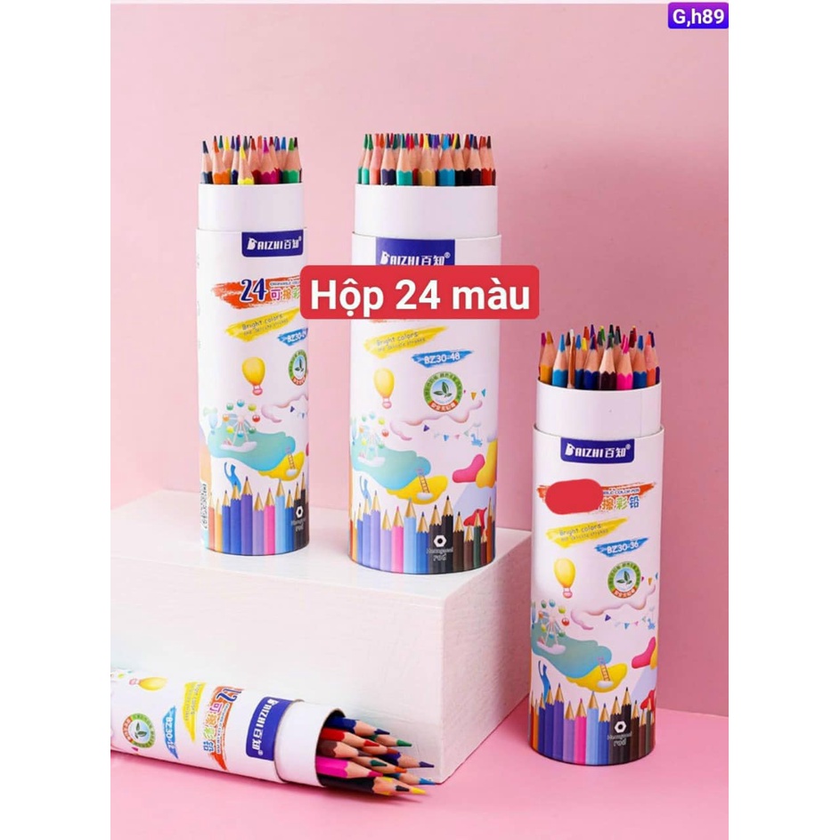 Hộp 24 bút chì nhiều màu cho bé