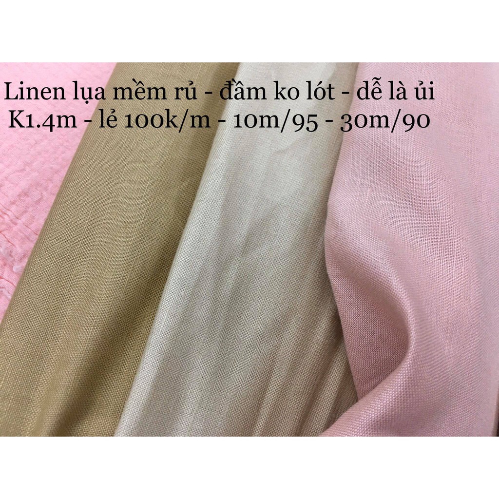 Linen Lụa ướt mặt óng nhẹ - 100% sợi tự nhiên { ẢNH TỰ CHỤP } – Thêu tay, quần áo, chăn ga gối, rèm cửa, phông chụp ảnH