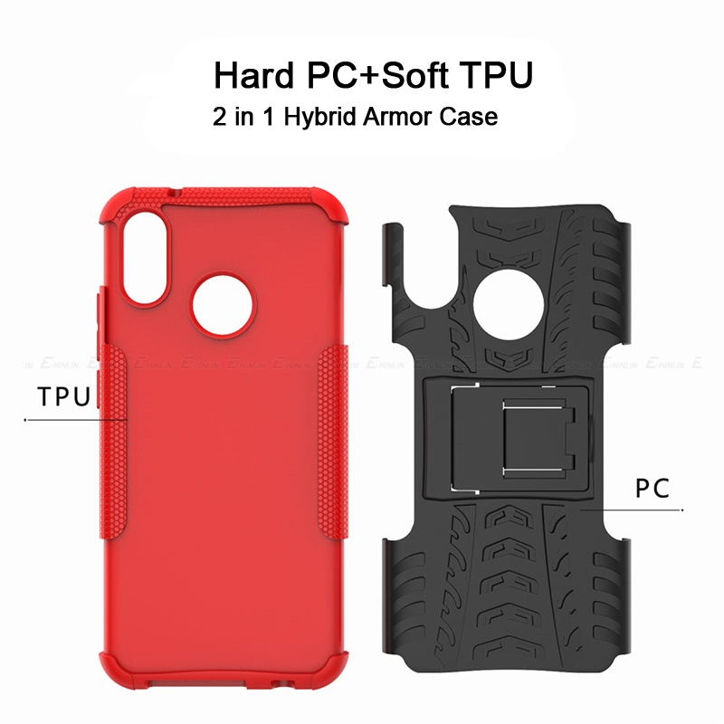 Ốp Điện Thoại Silicon Phối Nhựa Hybrid Kiểu Áo Giáp Gắn Giá Đỡ Cho HuaWei Nova 7i 7 6 SE 5i Pro 5Z 4e 3e 2i Lite 3 Plus