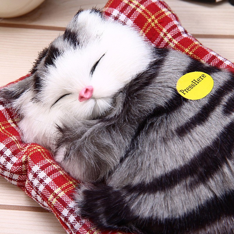 Đồ chơi mèo nhồi bông nằm ngủ dễ thương có âm thanh