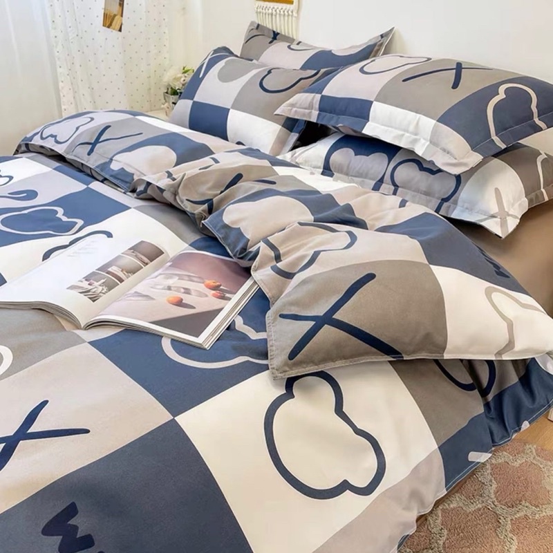 Set Bộ Vỏ Chăn Ga Cotton Poly Hoạ Tiết Tối Màu, Chất Vải Đanh Mát _shinbedding