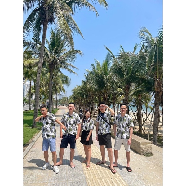 Áo Sơ Mi Hoạ Tiết Đi Biển, Áo Nhóm , Team Building,Giá Đình