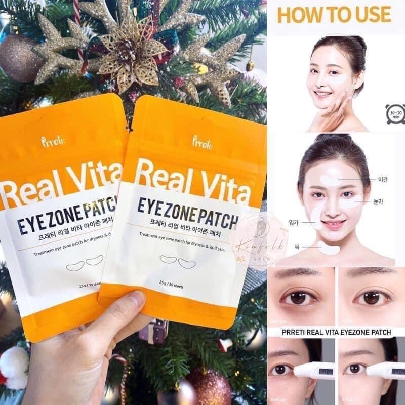 Gói 30 miếng mặt nạ mắt Pretti Real Vita Eyezone Patch