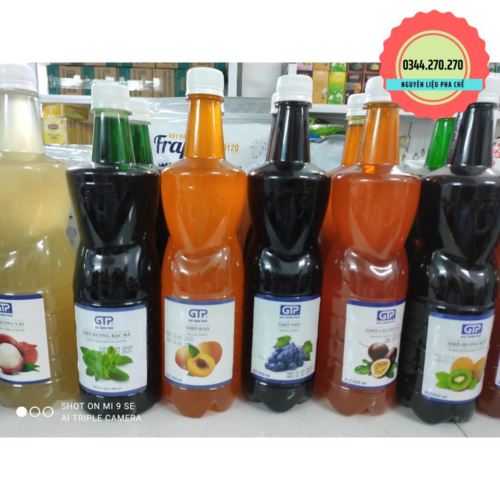 Siro (Syrup) GTP (Gia Thịnh Phát) đủ vị 930ml Dâu, đào, nho, vải, bạc hà, kiwi