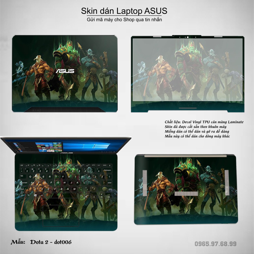 Skin dán Laptop Asus in hình Dota 2 (inbox mã máy cho Shop)