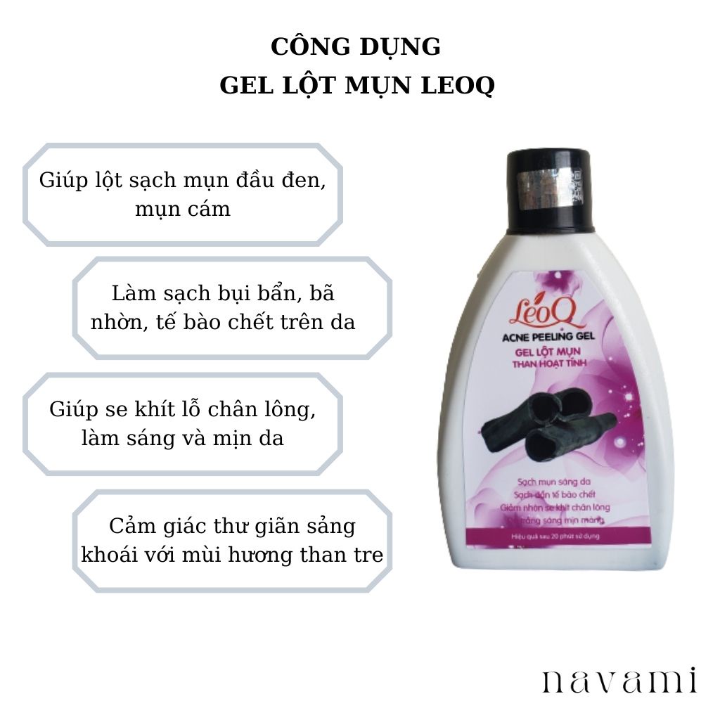 Keo lột mụn đầu đen mụn cám than tre hoạt tính LeoQ 35g - 60g - 200g làm se khít lỗ chân lông giúp da mịn màng