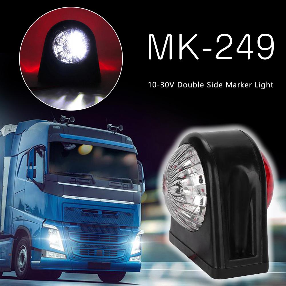 TZ 1pc 10-30v xe tải ô tô dẫn đôi bên đánh dấu ánh sáng bên đèn báo cao su màu đỏ trắng cho xe tải vantrailer
