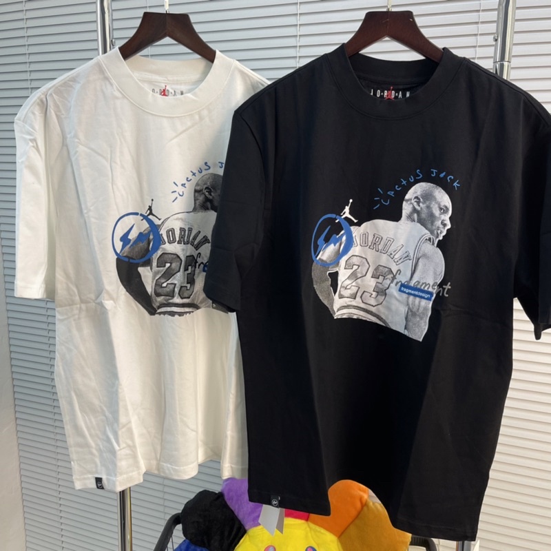 ⚡️[Hight Quality] - Áo Tee Travis Scott X Fragment X J.o.r.d.a.n T-shirt Black/White, Áo thun jordan x Fragment