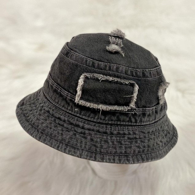 Nón Bucket jean rách thời trang