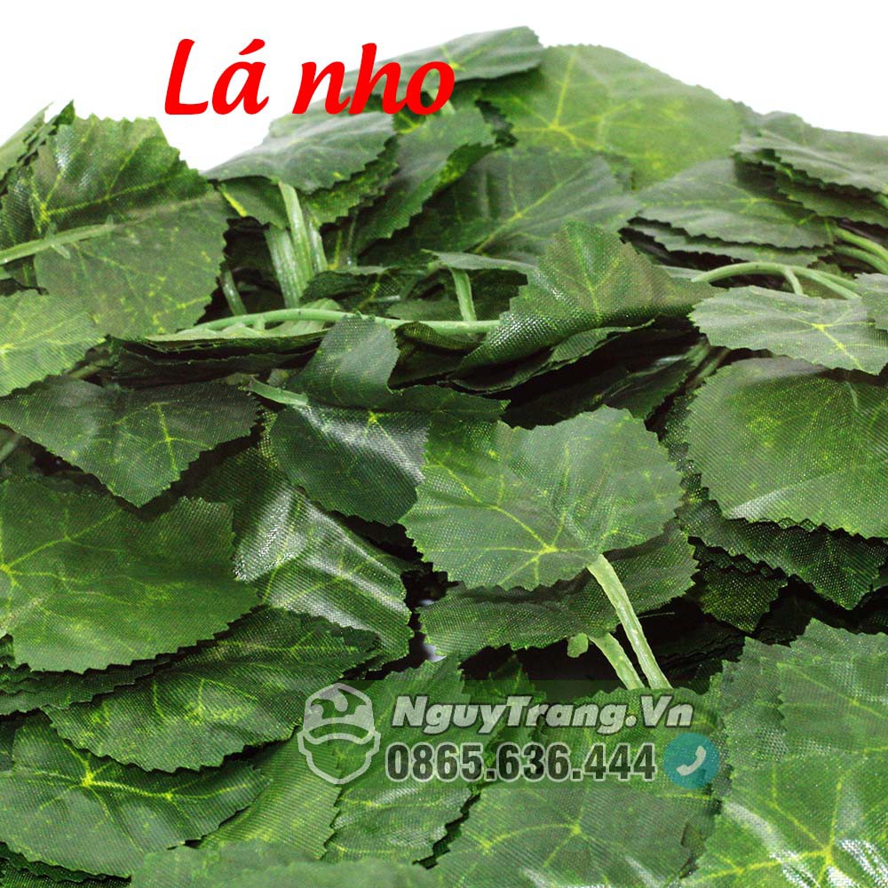 Dây leo cây giả, dải cây giả lá nho xanh, dưa hấu dài 2m2 1 dây