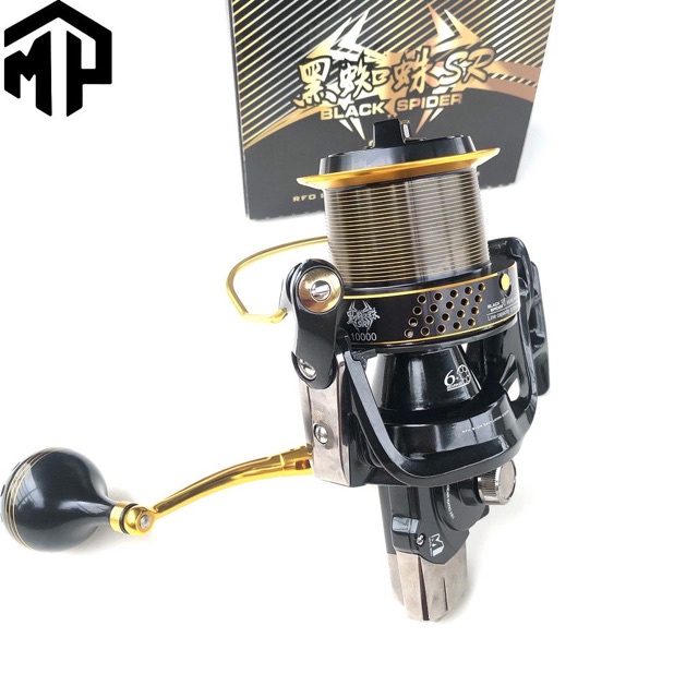 máy câu cá GW Black SPIDER 12000 tảu cá 12kg y hình hàng nhập khẩu giá rẻ máy quay rất êm vip bdshad8