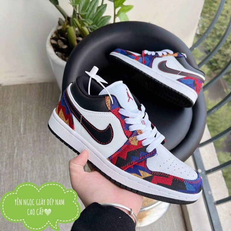 Giày Jordan thổ cầm  giày jd1 low sneaker kèm hộp