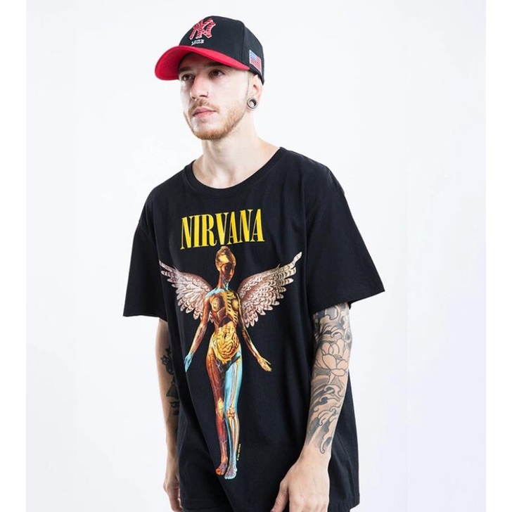 Áo Thun Tay Ngắn Chất Liệu Cotton In Họa Tiết nirvana Thời Trang Cho Nam Nữ