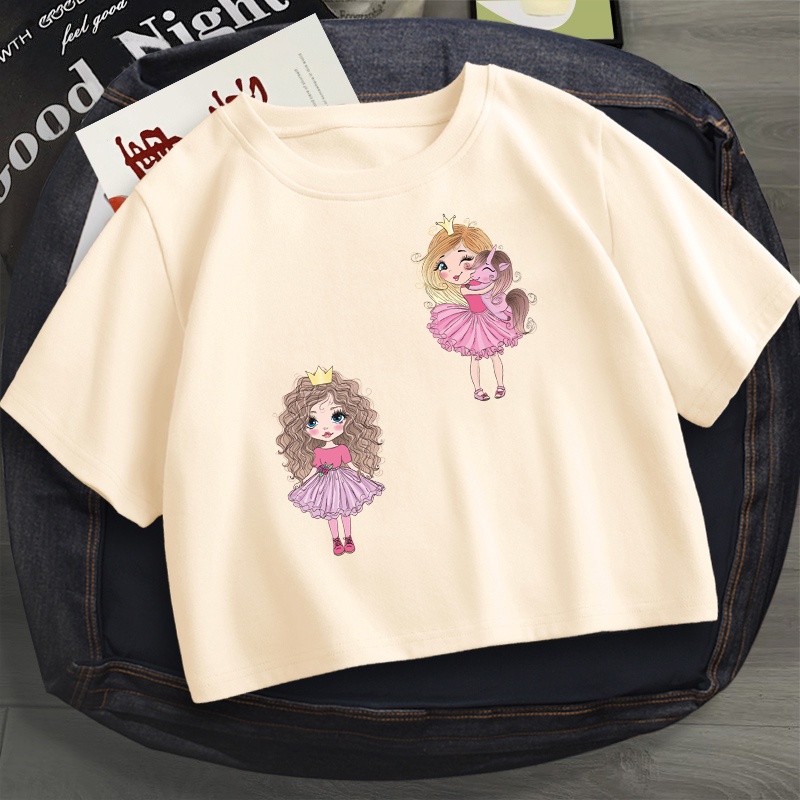 Miếng Dán Ủi Trang Trí Áo Thun In Họa Tiết Công Chúa Thời Trang Diy