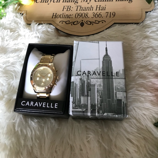 Đồng hồ nữ caravella new york( 2 màu vàng và trắng bạc)