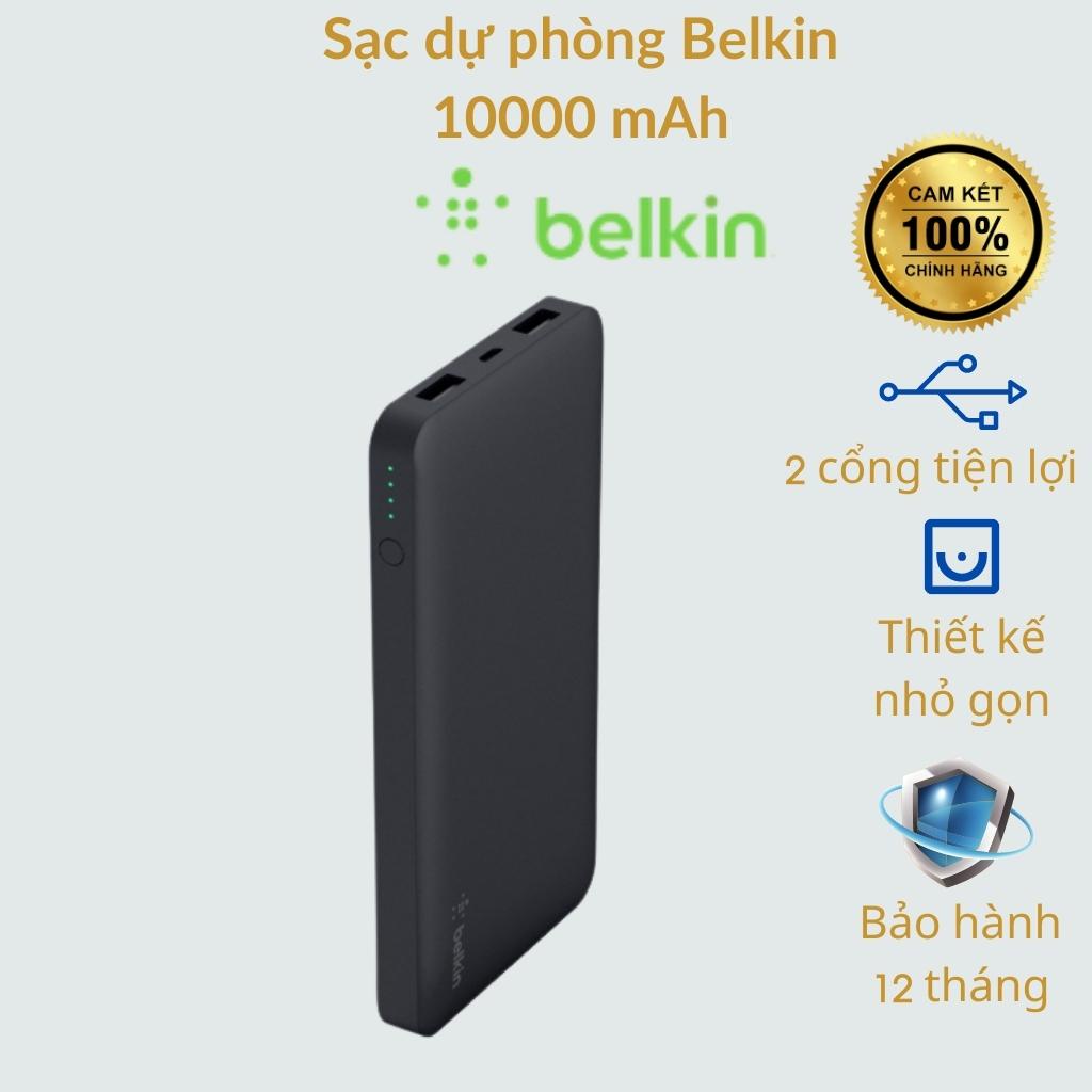 Sạc dự phòng Belkin F7U020btBLK 10000mAh, Sạc nhanh hàng chính hãng