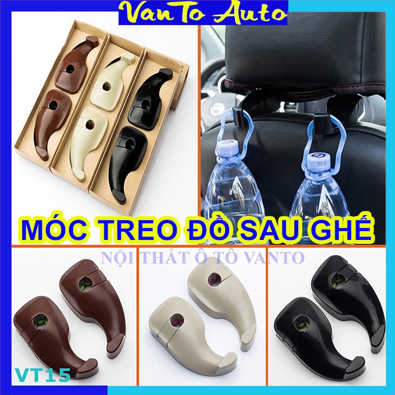 ⚡Video Thật⚡ Bộ 2 Móc Treo Đồ Sau Ghế Ô Tô, Chắc Chắn, Tiện Dụng - MC