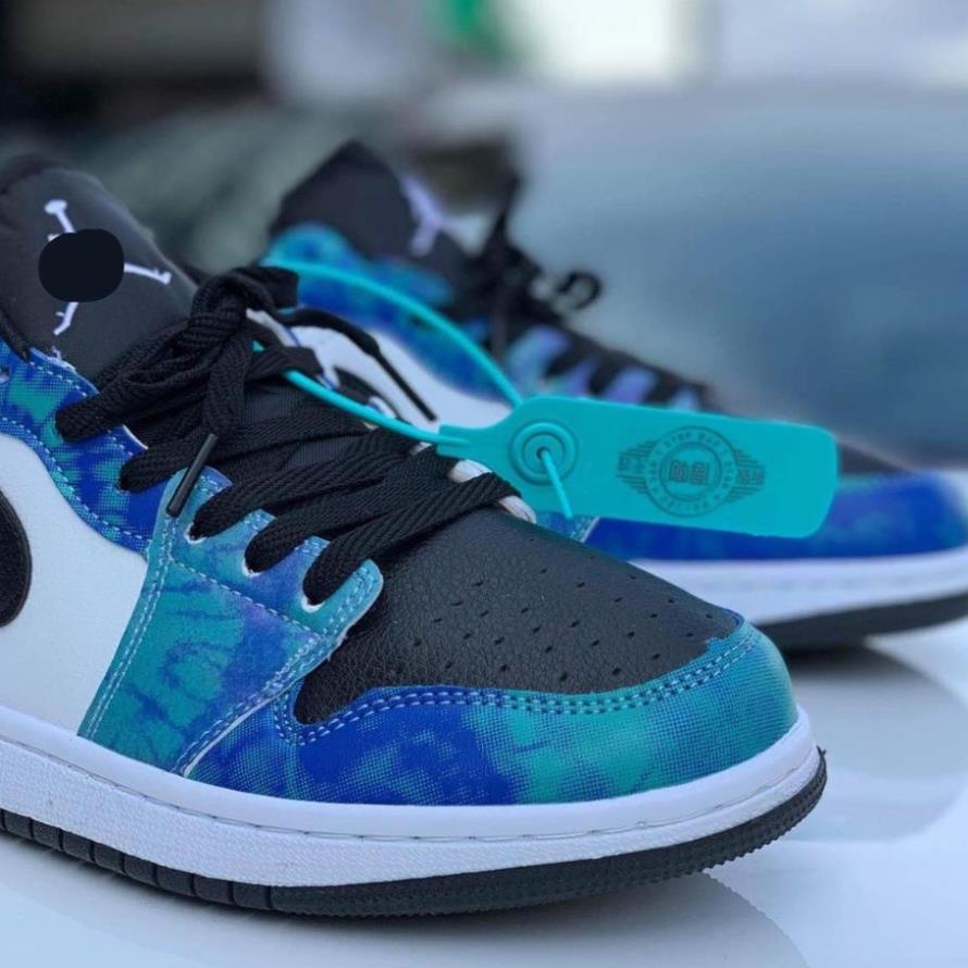Giày thể thao Jordan cổ cao cổ thấp xanh loang nước biển, giày sneaker JD1 Tie Dye cao cổ thấp cổ nam nữ | BigBuy360 - bigbuy360.vn