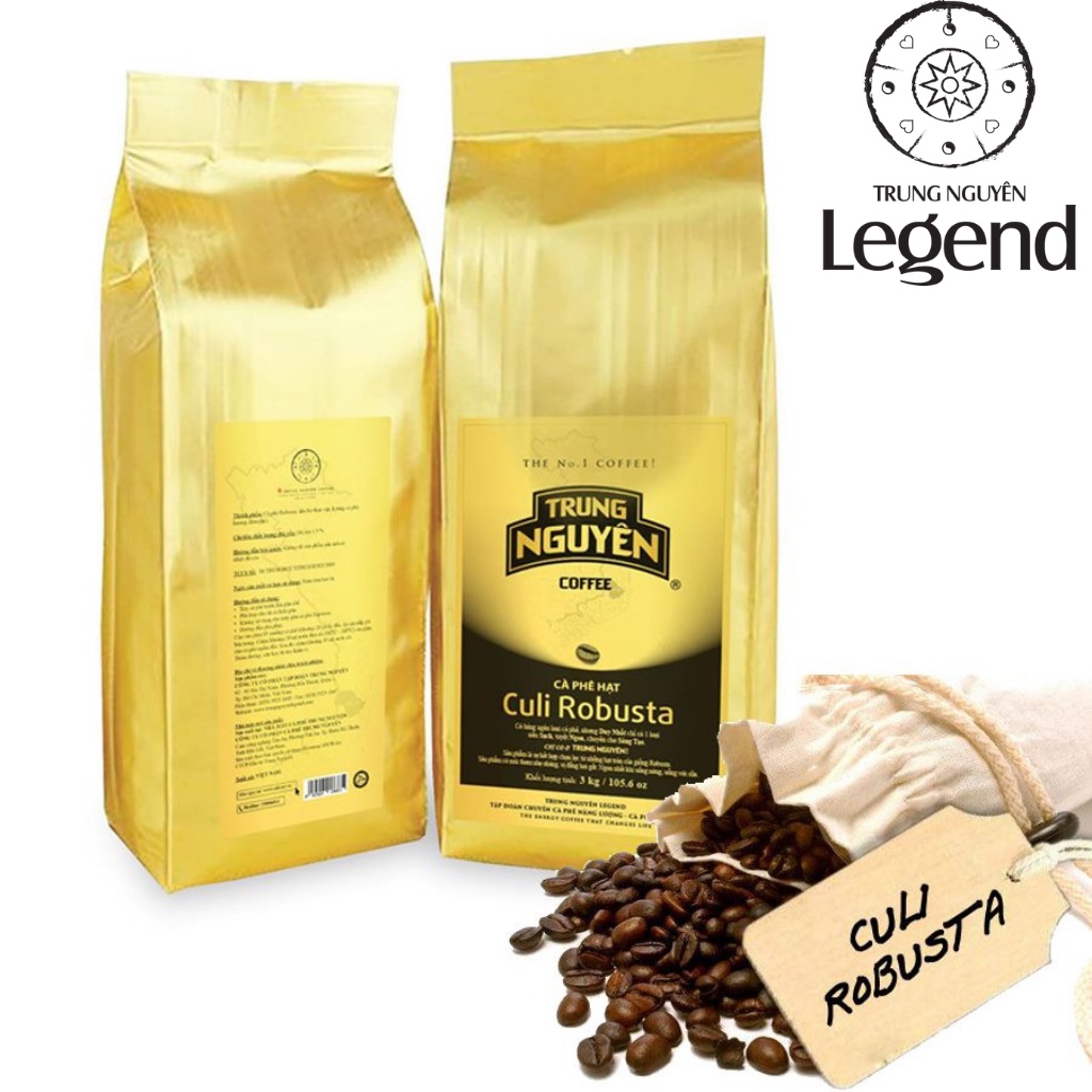 Cà Phê Hạt Số 1 Culi Robusta - Trung Nguyên Loại Bịch 1kg