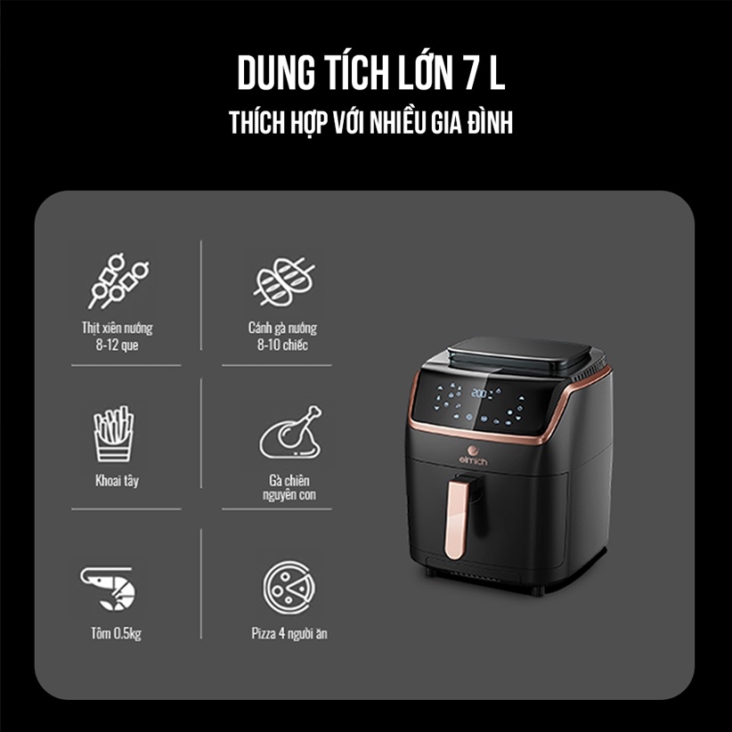 Nồi chiên không dầu hơi nước Elmich 7 LÍT AFE-3945 - Hàng chính hãng - Bảo hành 24 tháng